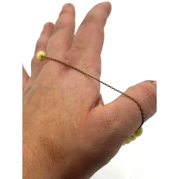 Worry Beads Greek Yellow Beaded Metal Tassel Prayer Unisex